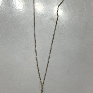 Matching Silver Toned Necklace with Palm Tree Rhin